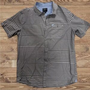 Fox Men's Gray Striped Casual Shirt